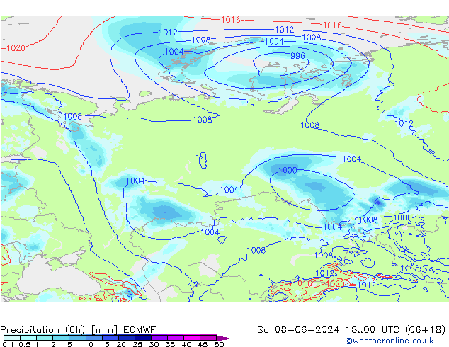 Yağış (6h) ECMWF Cts 08.06.2024 00 UTC