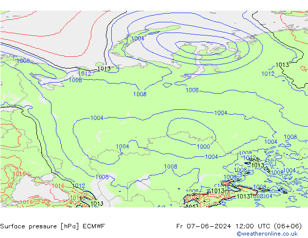 pression de l'air ECMWF ven 07.06.2024 12 UTC