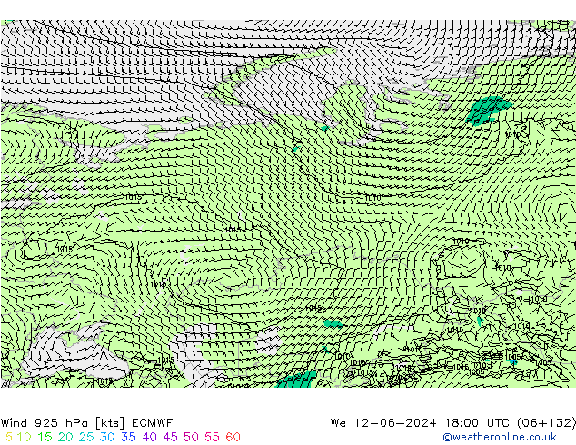 Wind 925 hPa ECMWF St 12.06.2024 18 UTC