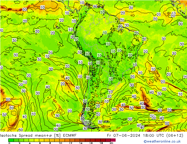 Isotachs Spread ECMWF  07.06.2024 18 UTC