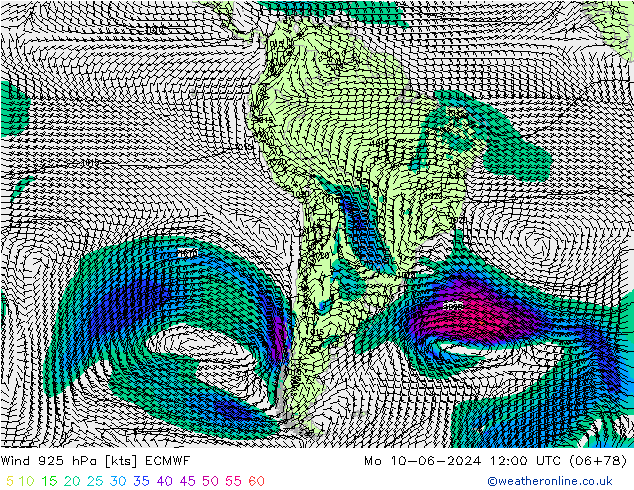 Wind 925 hPa ECMWF Mo 10.06.2024 12 UTC