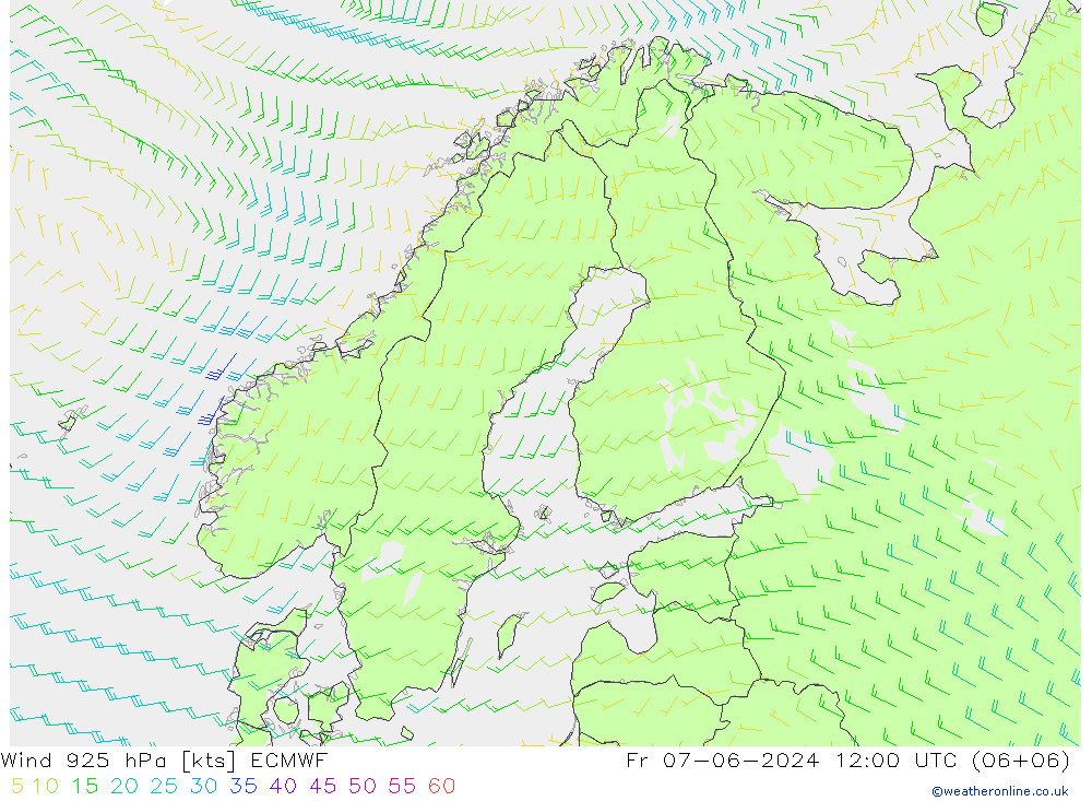 Wind 925 hPa ECMWF Fr 07.06.2024 12 UTC