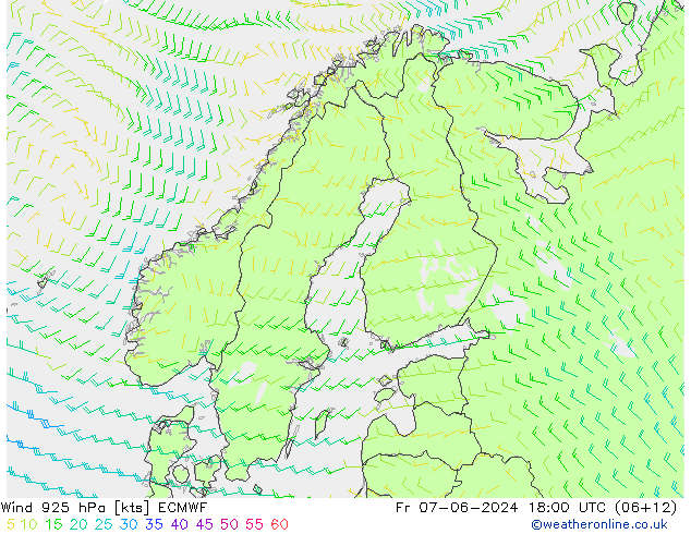 wiatr 925 hPa ECMWF pt. 07.06.2024 18 UTC