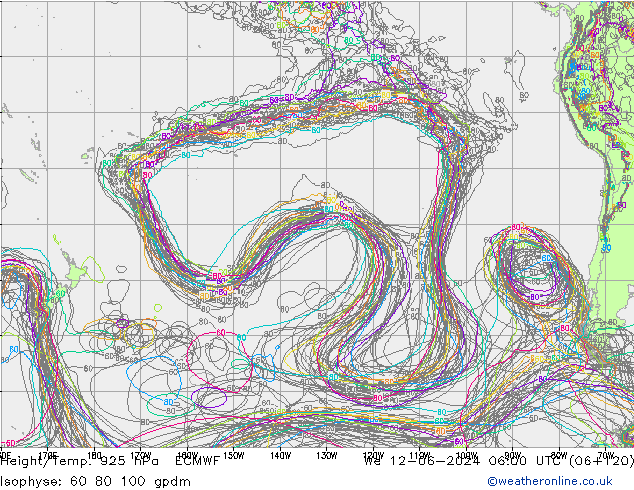 Height/Temp. 925 hPa ECMWF mer 12.06.2024 06 UTC