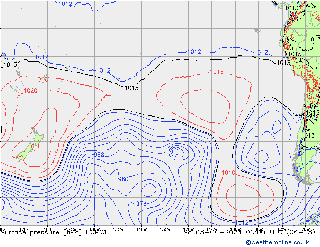 pression de l'air ECMWF sam 08.06.2024 00 UTC