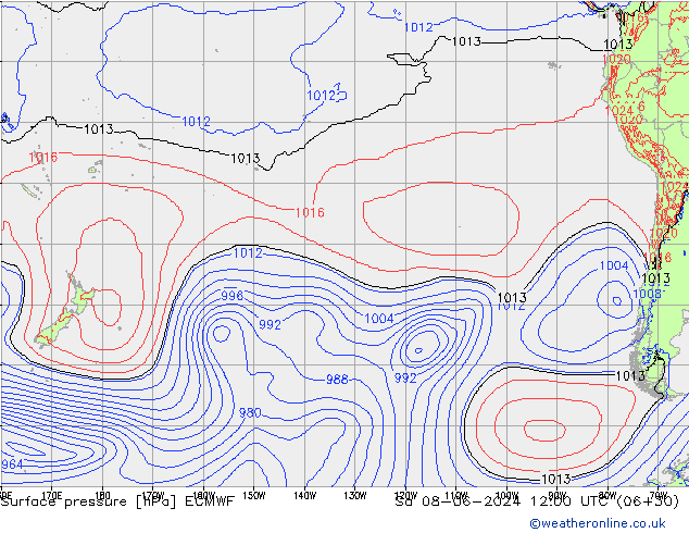 ciśnienie ECMWF so. 08.06.2024 12 UTC