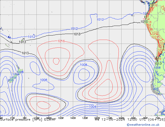 Yer basıncı ECMWF Çar 12.06.2024 12 UTC