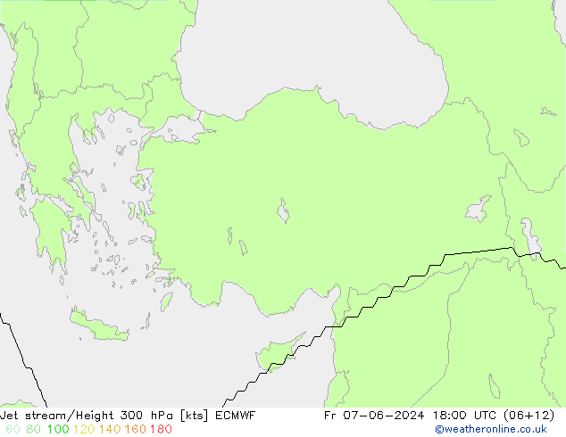 Jet stream/Height 300 hPa ECMWF Fr 07.06.2024 18 UTC