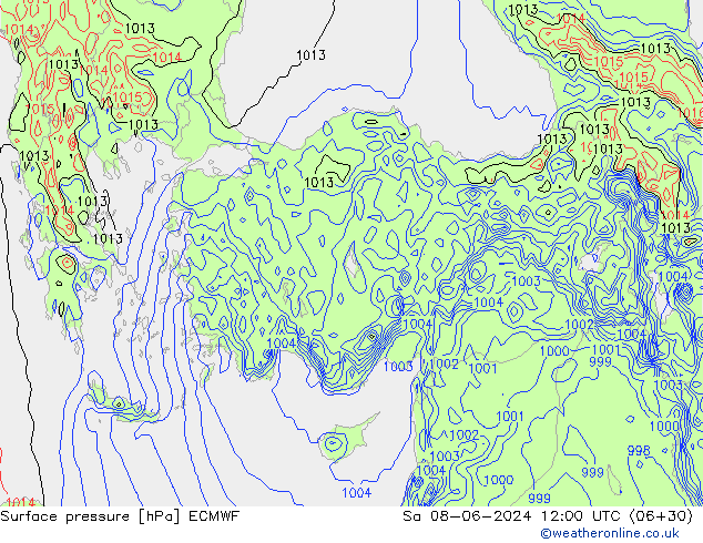 приземное давление ECMWF сб 08.06.2024 12 UTC