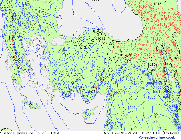 pression de l'air ECMWF lun 10.06.2024 18 UTC