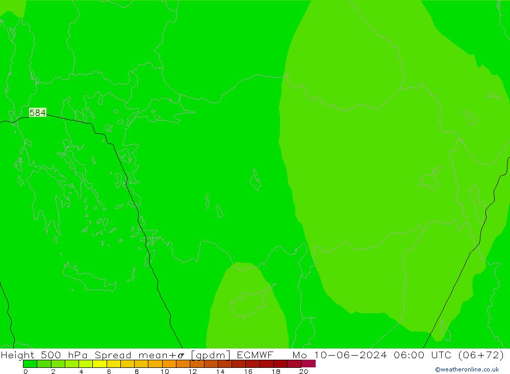 Height 500 hPa Spread ECMWF Mo 10.06.2024 06 UTC