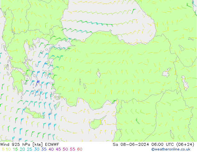Wind 925 hPa ECMWF Sa 08.06.2024 06 UTC