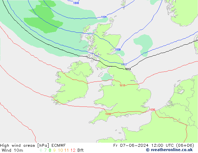 Windvelden ECMWF vr 07.06.2024 12 UTC