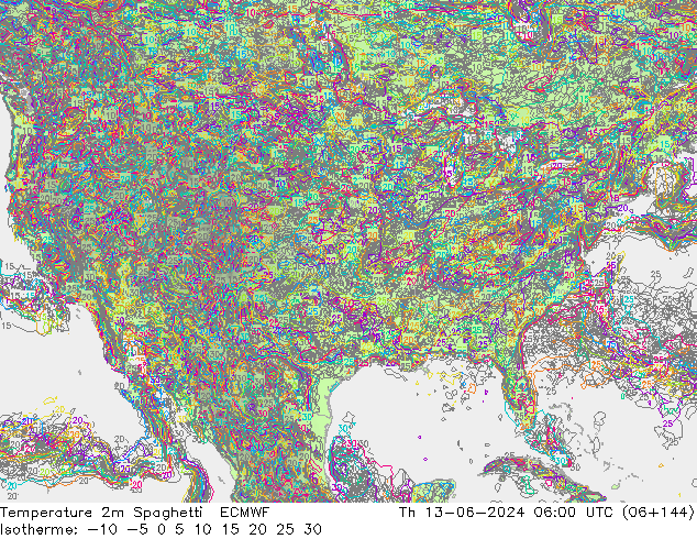 Temperaturkarte Spaghetti ECMWF Do 13.06.2024 06 UTC