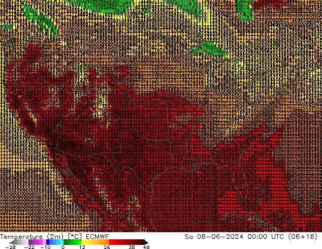 Temperature (2m) ECMWF So 08.06.2024 00 UTC