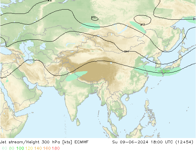 Jet stream/Height 300 hPa ECMWF Ne 09.06.2024 18 UTC