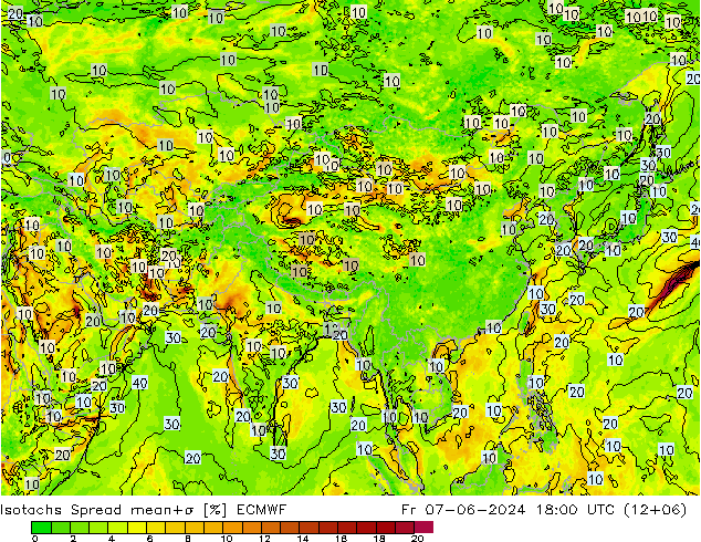 Isotachs Spread ECMWF  07.06.2024 18 UTC