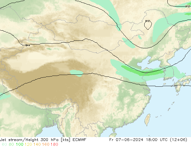 Straalstroom ECMWF vr 07.06.2024 18 UTC