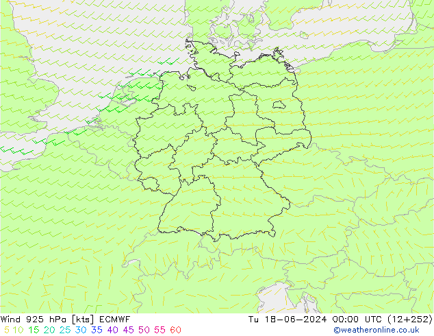 Vento 925 hPa ECMWF Ter 18.06.2024 00 UTC