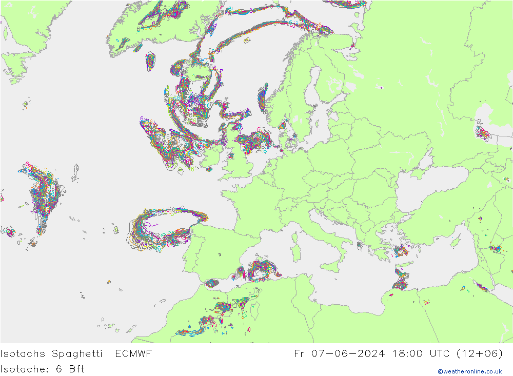 Isotachs Spaghetti ECMWF  07.06.2024 18 UTC