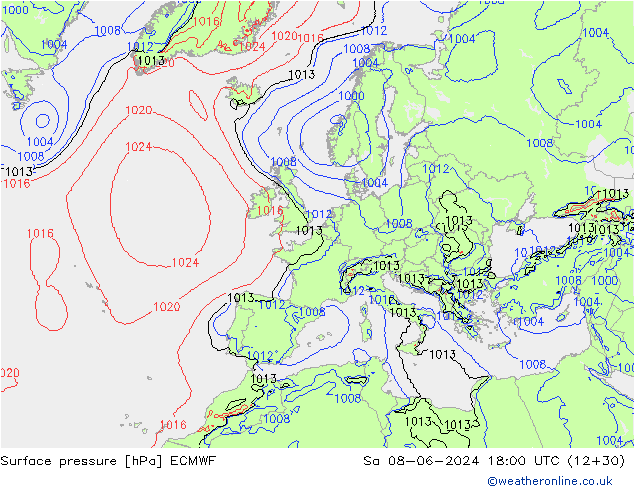 pression de l'air ECMWF sam 08.06.2024 18 UTC