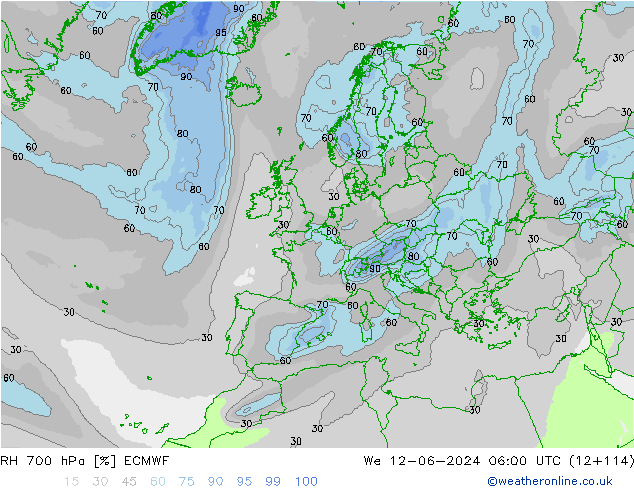 RV 700 hPa ECMWF wo 12.06.2024 06 UTC