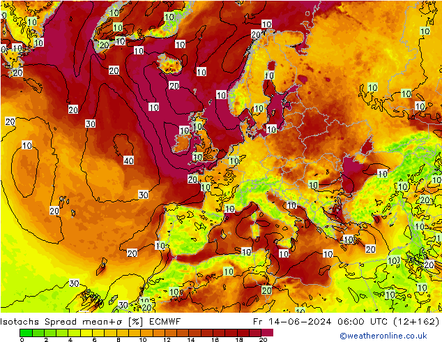 Isotachen Spread ECMWF vr 14.06.2024 06 UTC