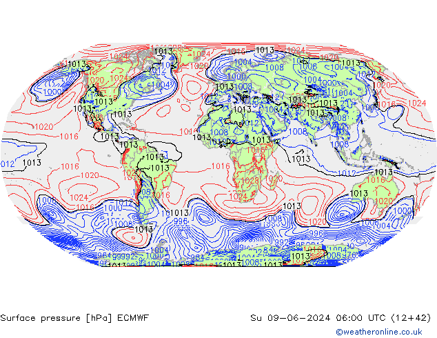 Surface pressure ECMWF Su 09.06.2024 06 UTC