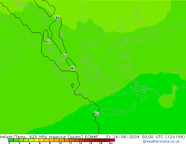 Géop./Temp. 925 hPa ECMWF ven 14.06.2024 00 UTC