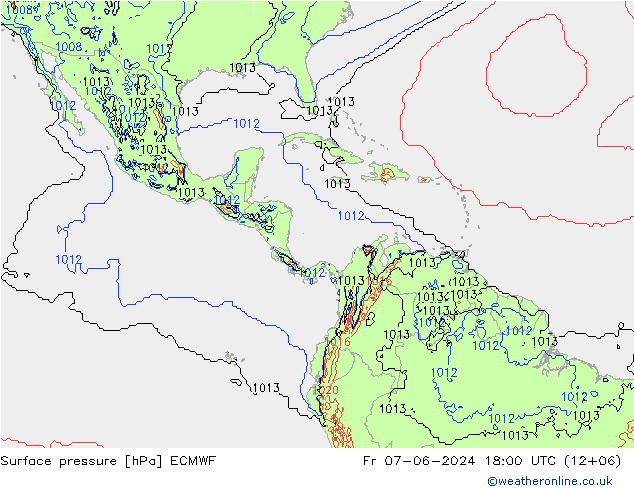 Surface pressure ECMWF Fr 07.06.2024 18 UTC