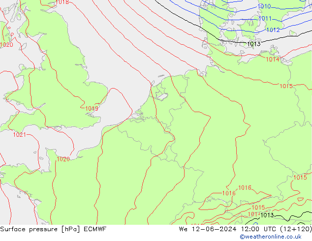 Bodendruck ECMWF Mi 12.06.2024 12 UTC