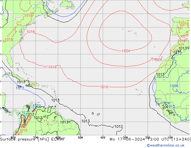 Yer basıncı ECMWF Pzt 17.06.2024 12 UTC