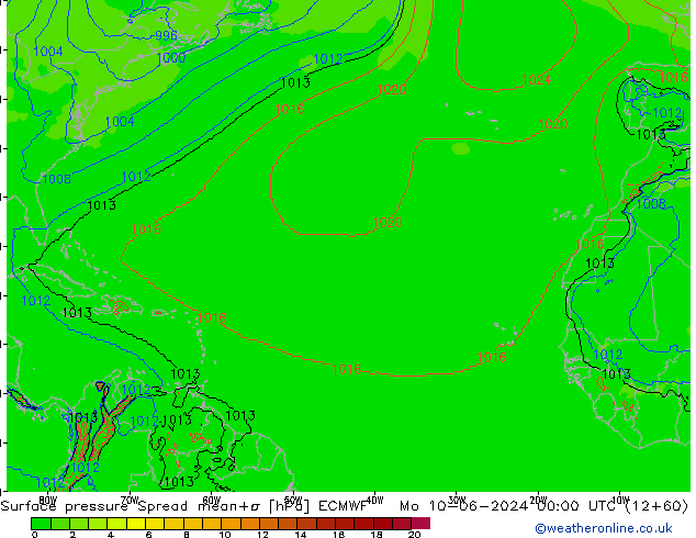 Bodendruck Spread ECMWF Mo 10.06.2024 00 UTC