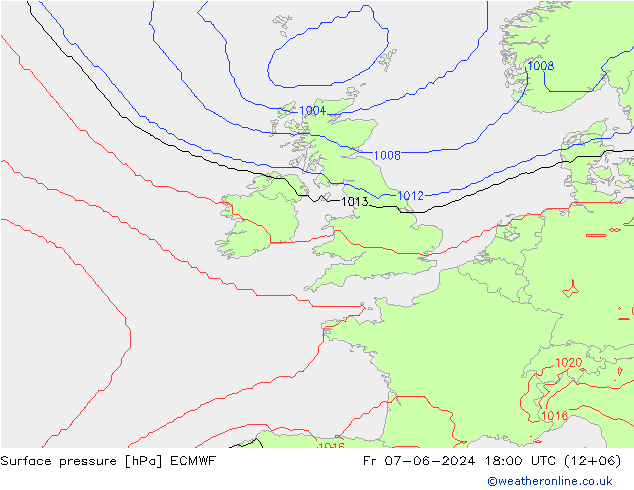 Yer basıncı ECMWF Cu 07.06.2024 18 UTC