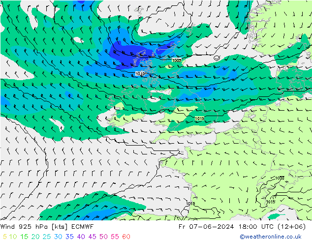 Wind 925 hPa ECMWF Fr 07.06.2024 18 UTC