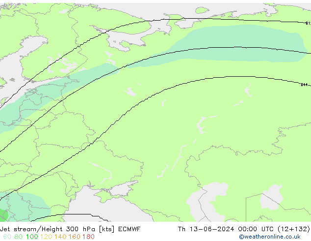Straalstroom ECMWF do 13.06.2024 00 UTC