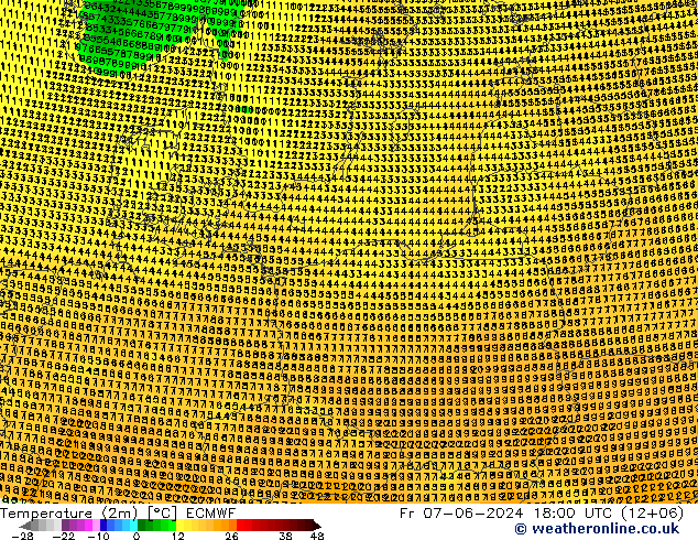 карта температуры ECMWF пт 07.06.2024 18 UTC