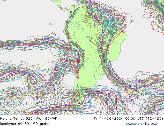 Height/Temp. 925 hPa ECMWF  14.06.2024 00 UTC