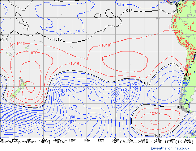 Luchtdruk (Grond) ECMWF za 08.06.2024 12 UTC