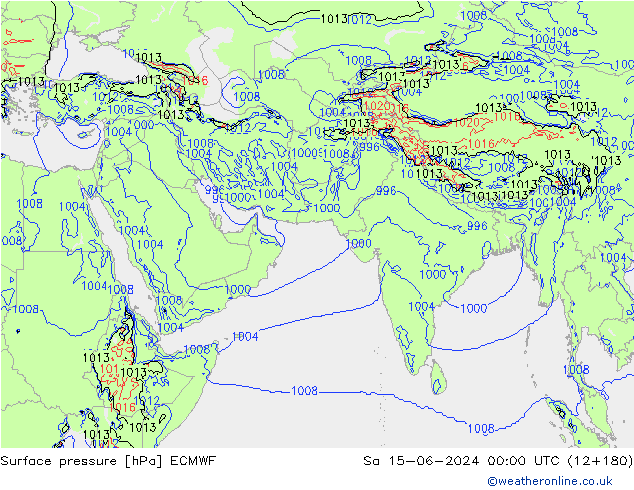 ciśnienie ECMWF so. 15.06.2024 00 UTC