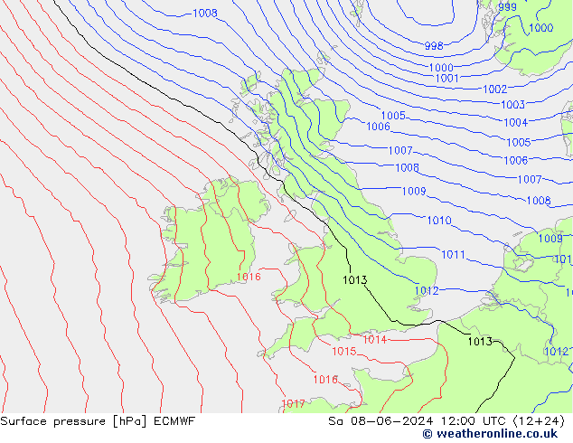 pression de l'air ECMWF sam 08.06.2024 12 UTC