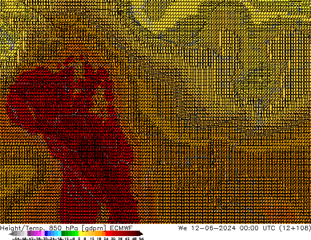 Height/Temp. 850 hPa ECMWF St 12.06.2024 00 UTC