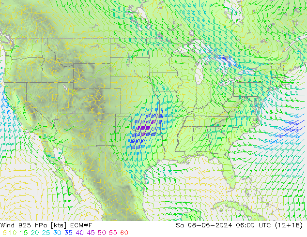 Wind 925 hPa ECMWF So 08.06.2024 06 UTC