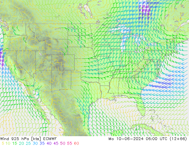 Wind 925 hPa ECMWF Mo 10.06.2024 06 UTC