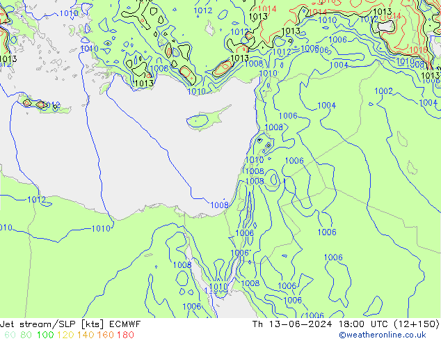 Jet Akımları/SLP ECMWF Per 13.06.2024 18 UTC