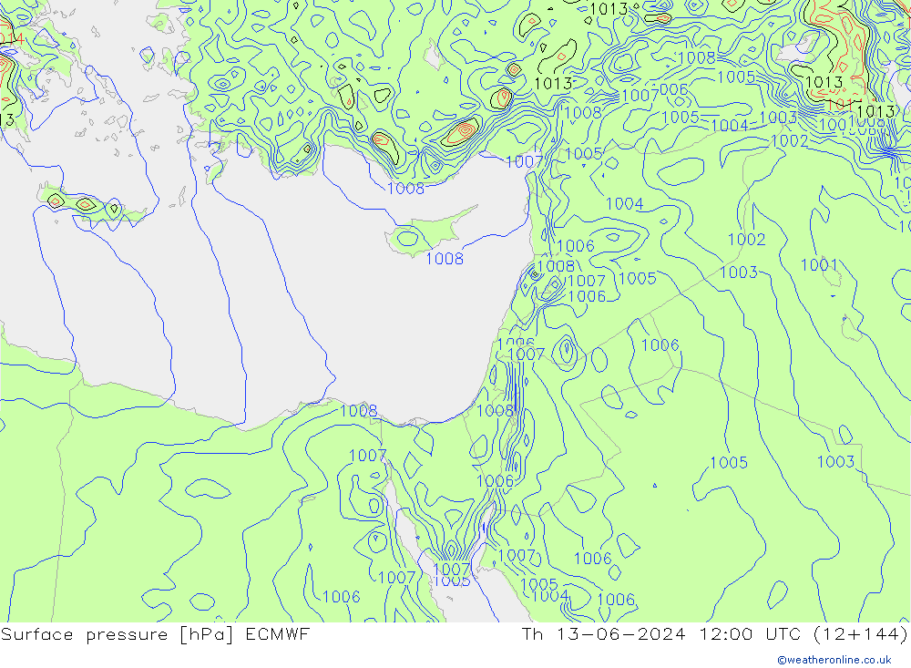 Yer basıncı ECMWF Per 13.06.2024 12 UTC