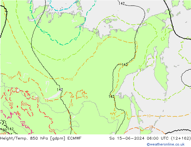 Height/Temp. 850 hPa ECMWF So 15.06.2024 06 UTC