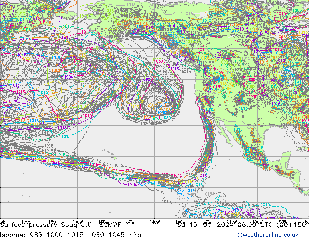 pression de l'air Spaghetti ECMWF sam 15.06.2024 06 UTC