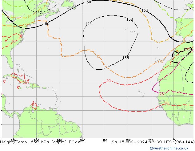 Hoogte/Temp. 850 hPa ECMWF za 15.06.2024 06 UTC
