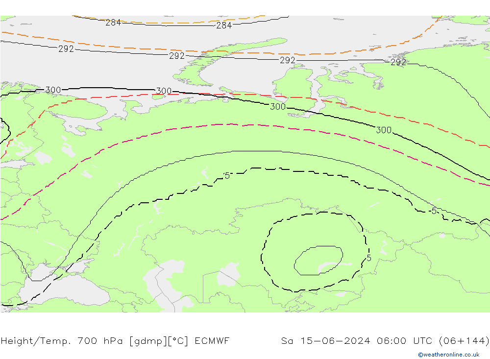 Height/Temp. 700 hPa ECMWF Sa 15.06.2024 06 UTC